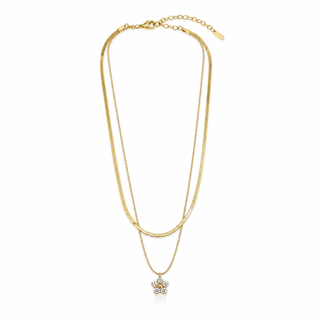 Golden Blossom Layered Necklace