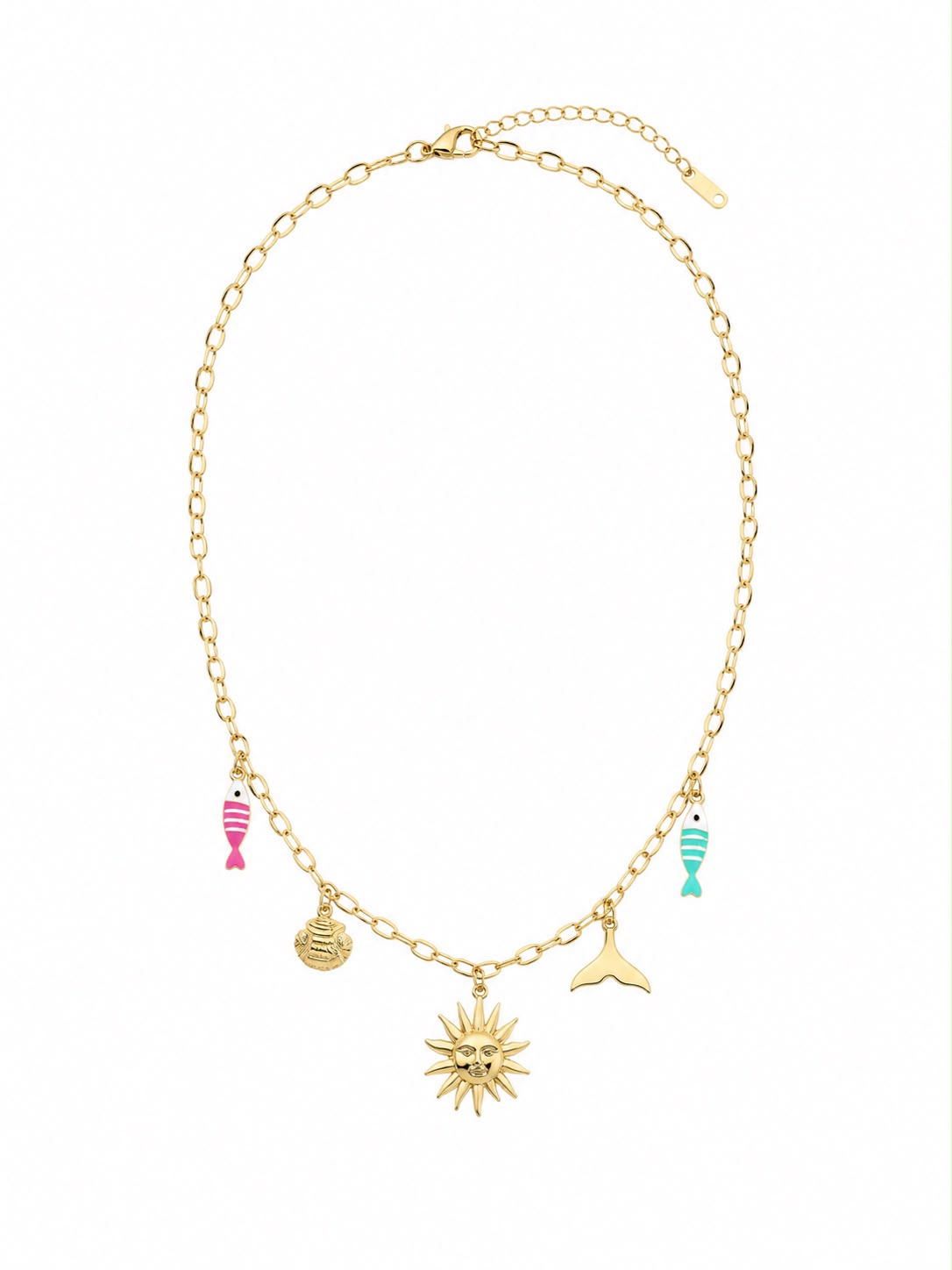 Golden Sun & Sea Charm Necklace