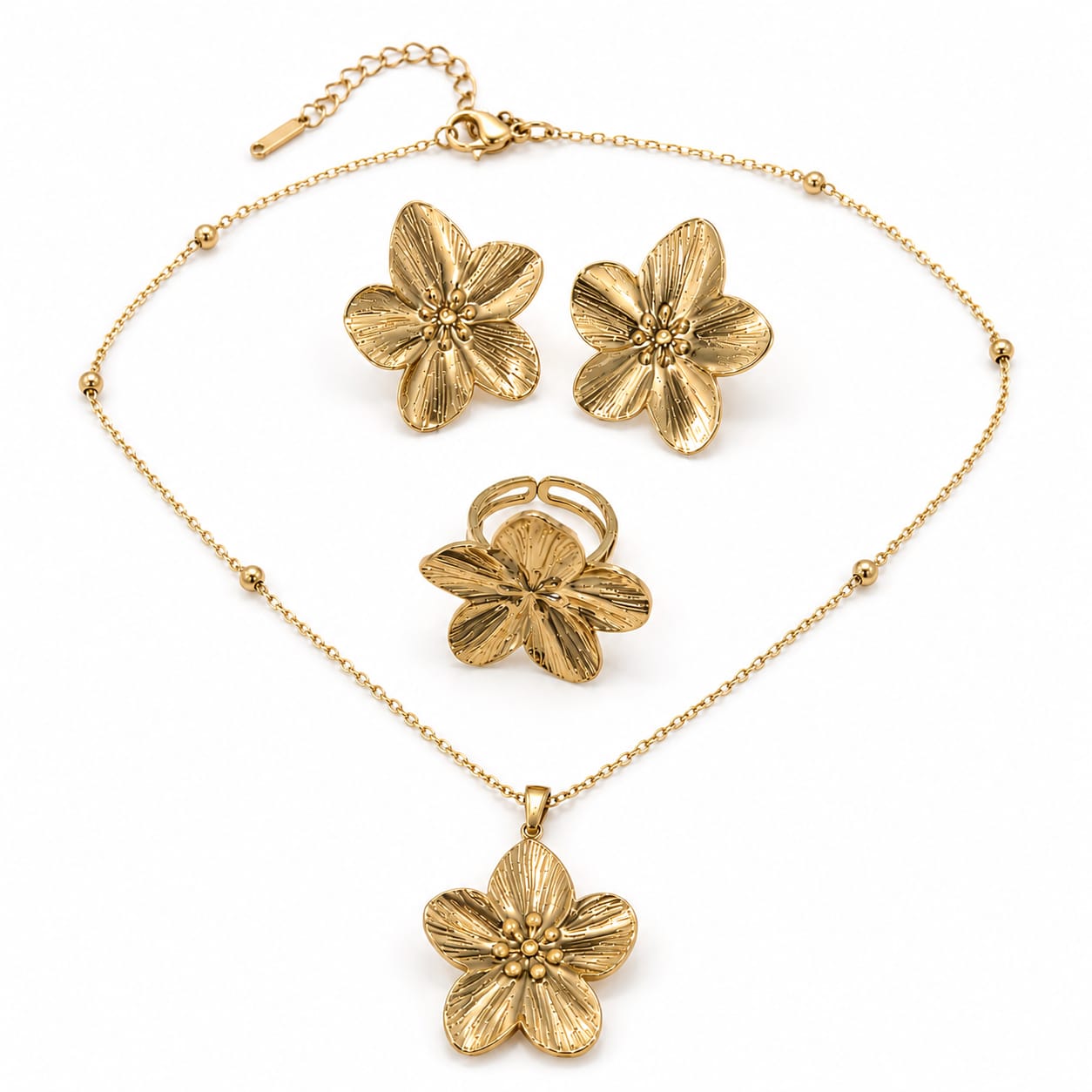 Golden Blossom Jewelry Set